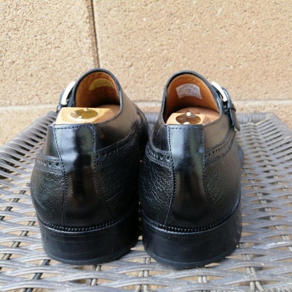 Lopez Taibo Men's Shoes Black Monk Strap Loafers Hand Made US‎ 9.5 - Picture 7 of 12